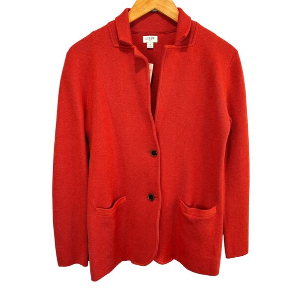 J. Crew Factory NWT Orange Sweater Blazer - size Small - Picture 2 of 8